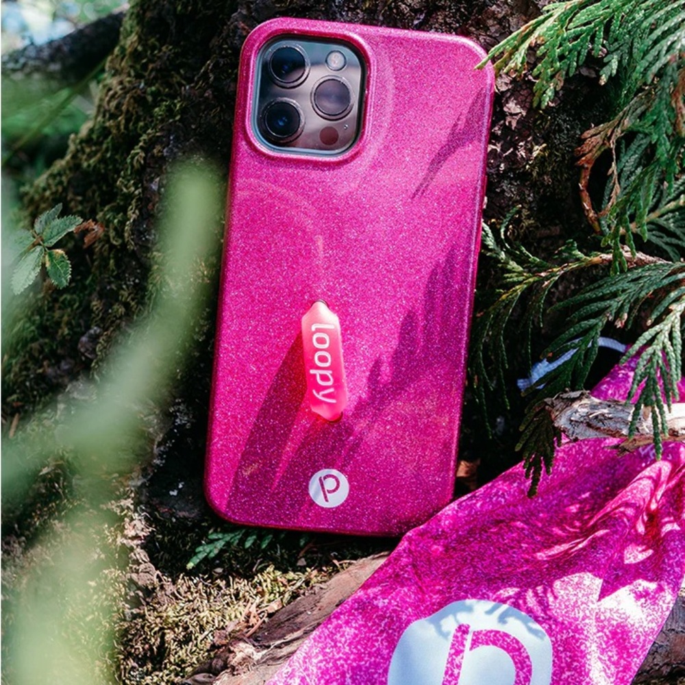 Loopy iPhone 12 Pro Max Sparkle Hot Pink Righty case